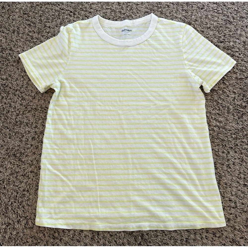 Old Navy Women's White Neon Yellow Every wear Short Sleeve Tee Size XS‎